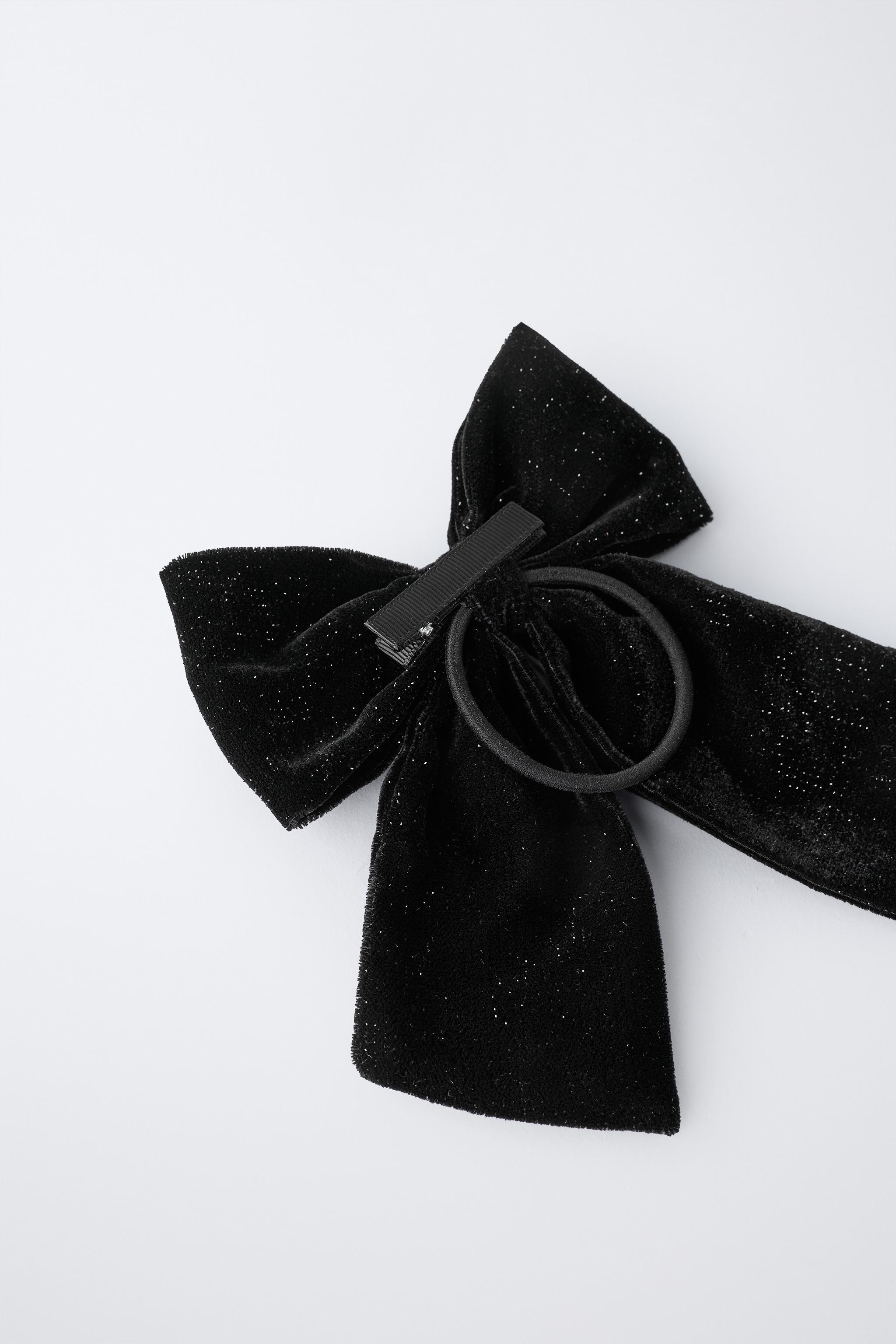 SPARKLY VELVET BOW HAIR TIE